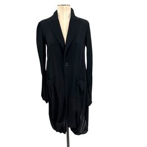 Yohji Yamamoto Gauze Wool Jacket Draped Long Sleeve Black Size 1 XS‎